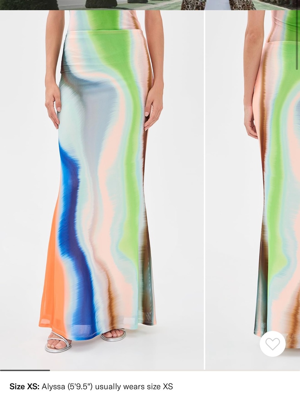 AFRM Tegan Skirt Multicolor Wave-Print Maxi